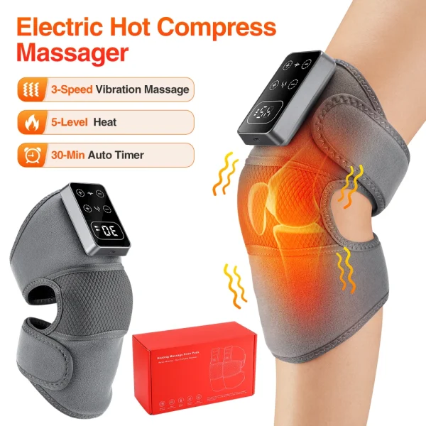 Electric Heated Knee Massager Cordless 5 Levels
