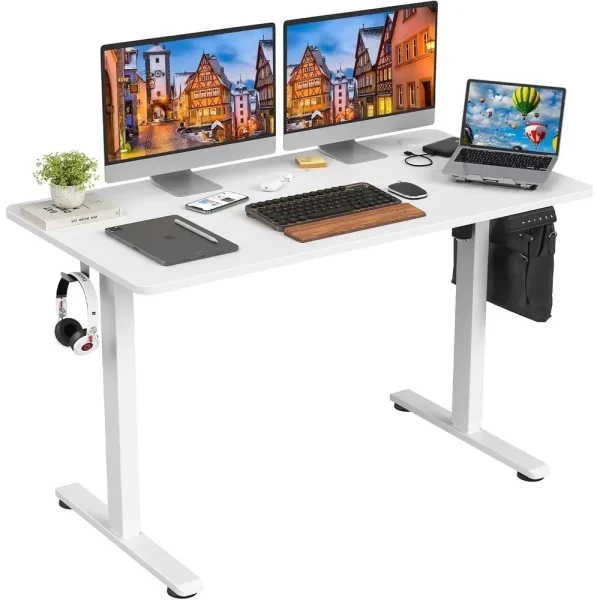 Adjustable Electric Standing Desk with Split-Level Surface